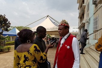 Dr King TANYI giving an interview at the Land Tenure Week (January 2019)